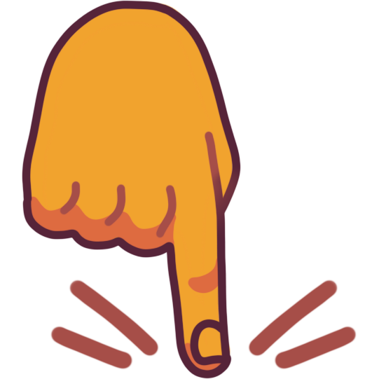 a hand firmly pointing downwards.